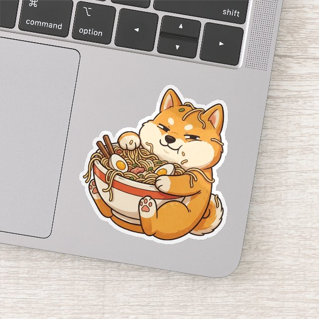 Ramen Addict Shiba Sticker (Detail)