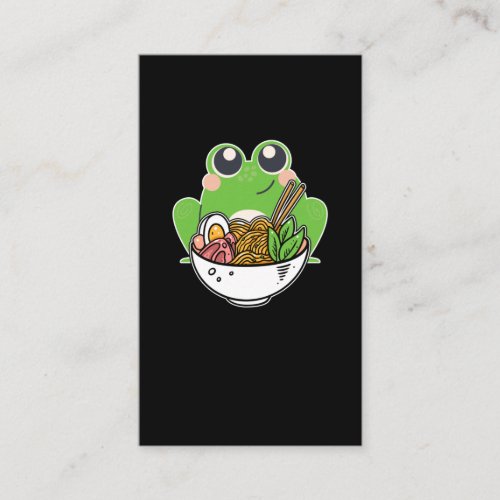 Ramen and cute Frog Japanese Noodles addicted Business Card