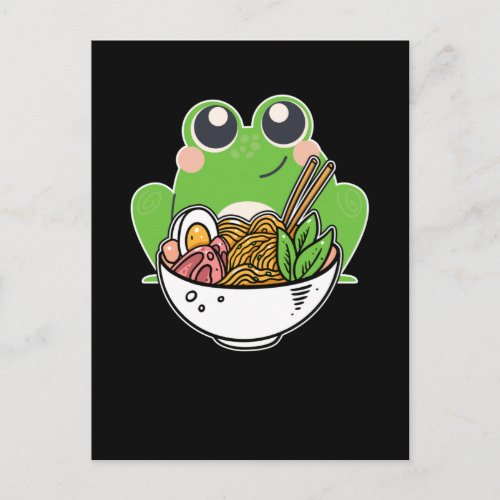 Ramen and cute Frog Japanese Noodles addicted Postcard