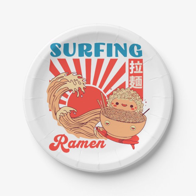 Ramen and wave paper plates (Front)