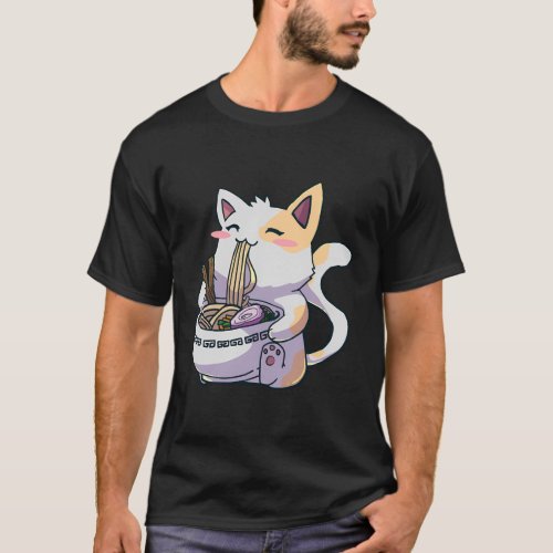 Ramen Anime Kawaii Neko Cat T_Shirt