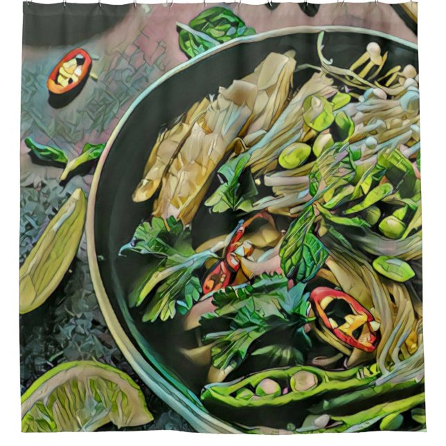 Ramen artwork shower curtain (Front)