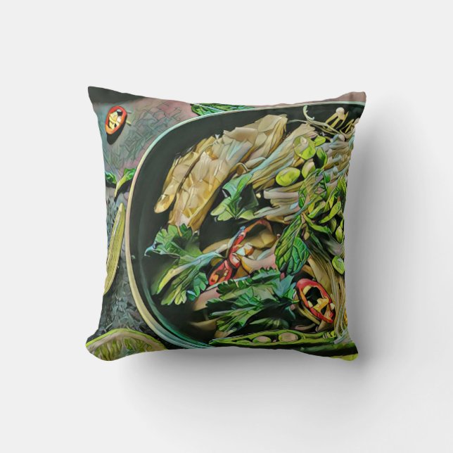 Ramen artwork throw pillow (Front)