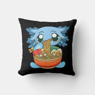 Ramen Axolotl Kawaii Anime Japanese Food Gift Girl Throw Pillow