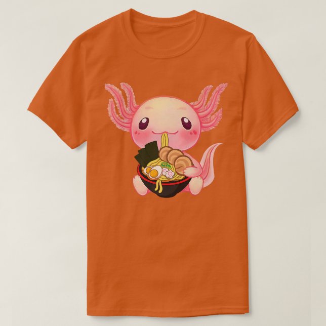 Ramen Axolotl Kawaii Anime Japanese Food Gift Teen T-Shirt (Design Front)