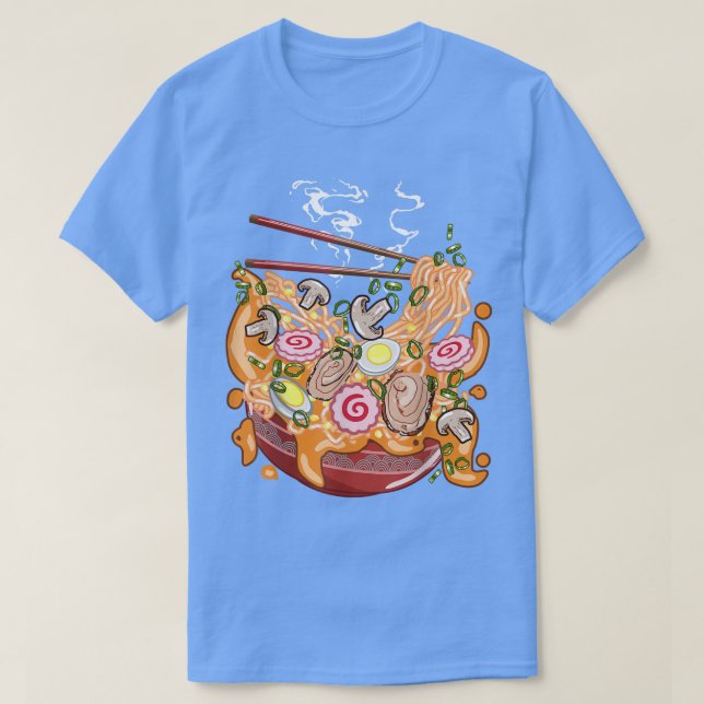 Ramen Bowl Noodle Chopstick Japanese  T-Shirt (Design Front)