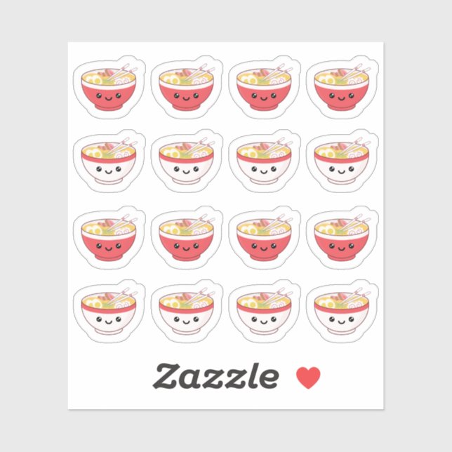 Ramen Bowl Noodles Kawaii Japanese Food Planner Sticker (Sheet)