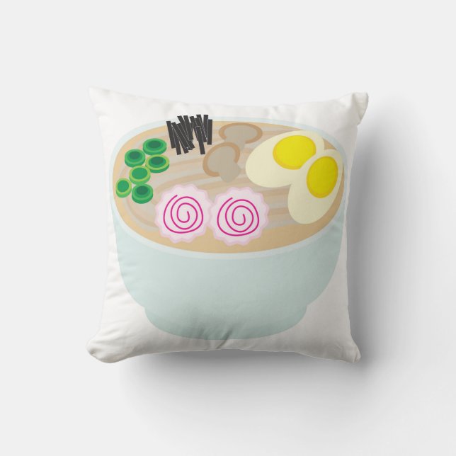Ramen Bowl Throw Pillow (Front)
