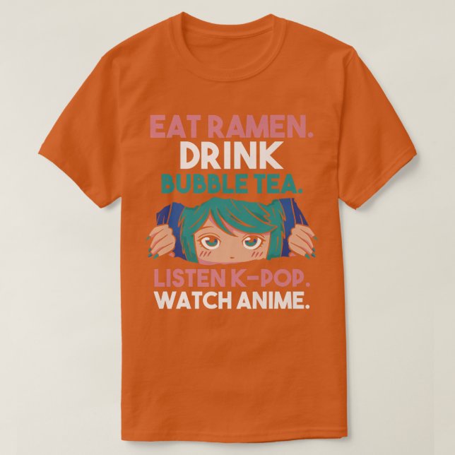 Ramen Bubble Tea K-pop Anime Premium  T-Shirt (Design Front)