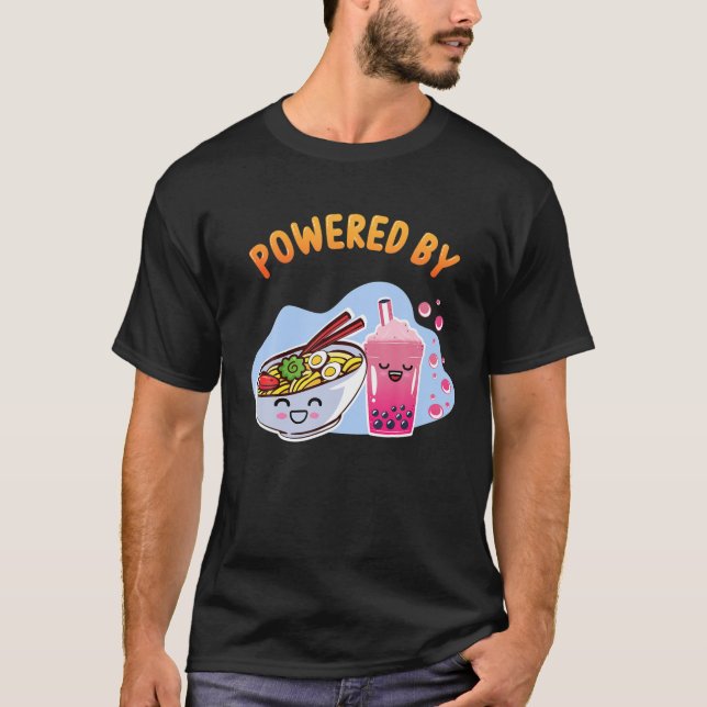 Ramen Bubble Tea T Boba Noodles Japanese Anime T-Shirt (Front)