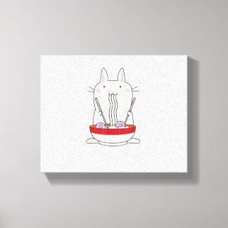 Ramen Bunny Japanese Noodles Kawaii Rabbit Tee Gi Canvas Print