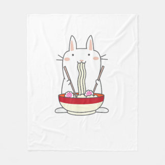 Ramen Bunny Japanese Noodles Kawaii Rabbit Tee Gi Fleece Blanket