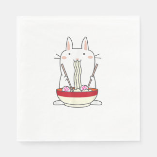 Ramen Bunny Japanese Noodles Kawaii Rabbit Tee Gi Napkins