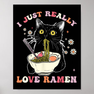 Ramen Cat Anime Kawaii Clothes Otaku Clothing Mang Poster