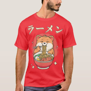 Ramen Cat Cute Kawaii Japanese Food Funny Anime T-Shirt