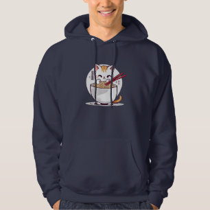 Ramen Cat Eating Noodles Design T-Shirt Hoodie