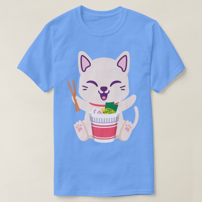 Ramen Cat Japanese Anime Kawaii Girls Official Tee (Design Front)