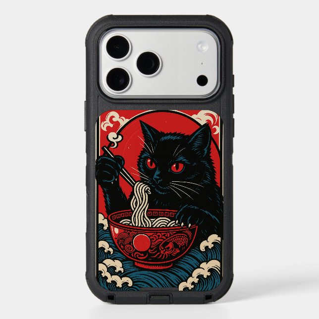 Ramen Cat Japanese Art Phone Case (Back)