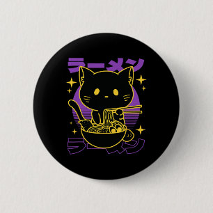 Ramen Cat Japanese Button