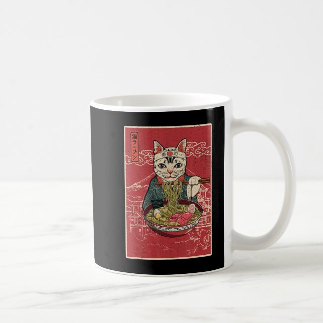 Ramen Cat Kawaii Anime Japanese Food Girls Officia Coffee Mug (Right)