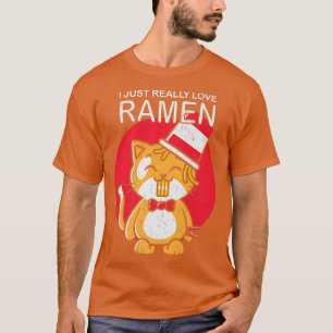 Ramen Cat Kawaii Anime Japanese Food I Love Ramen T-Shirt