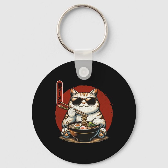 Ramen Cat Kawaii Anime Japanese Kawaii Neko 1  Keychain (Front)