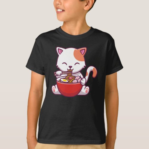 Ramen Cat Kawaii Anime Ramen T_Shirt