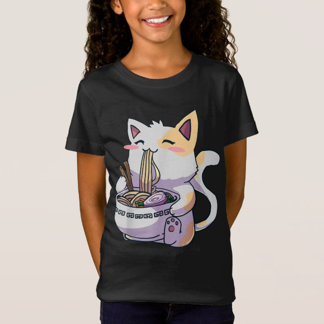 Ramen Cat Kawaii Anime Tee Japanese (Front)