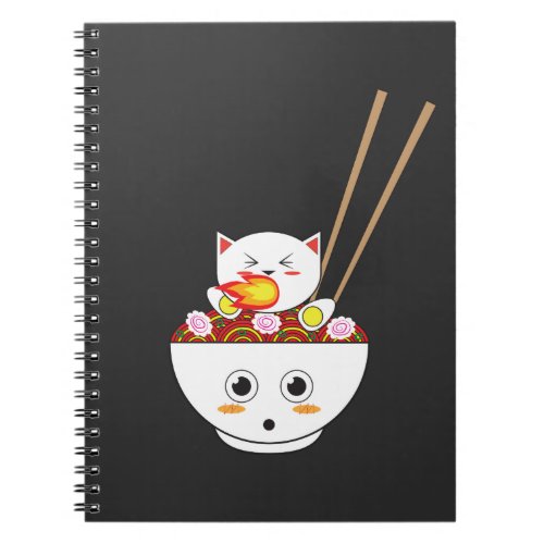 Ramen Cat Kawaii Gift for Otakus Notebook