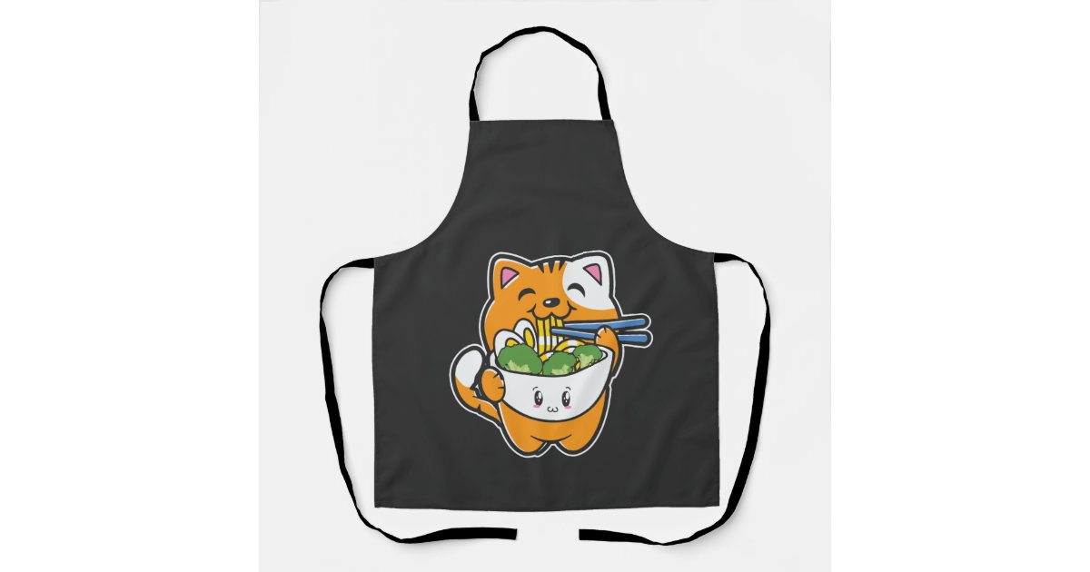 Ramen Cat Kawaii Neko Anime Otaku Cats Japanese Apron Zazzle