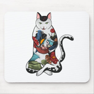 ramen cat mouse pad