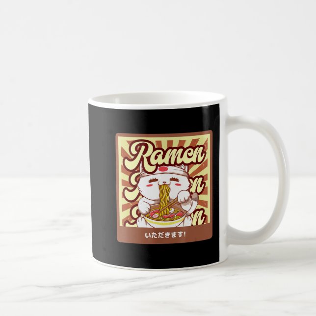 Ramen Cat Neko Anime Kawaii Japanese Cat Lover Tee Coffee Mug (Right)