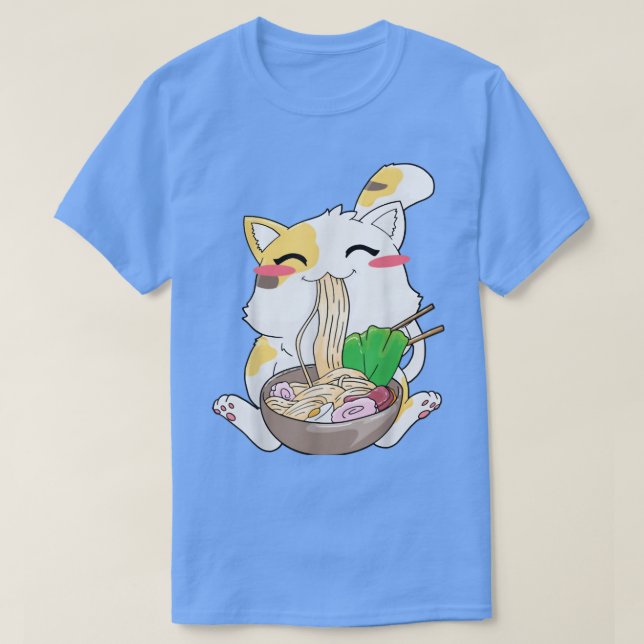 Ramen Cat Neko Anime Kawaii Japanese Merch Gifts W T-Shirt (Design Front)