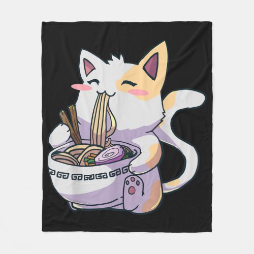 Ramen Cat Neko Kawaii Anime Japanese Fleece Blanket