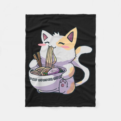 Ramen Cat Neko Kawaii Anime Japanese Fleece Blanket