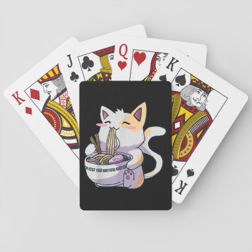 Ramen Cat Neko Kawaii Anime Japanese Playing Cards