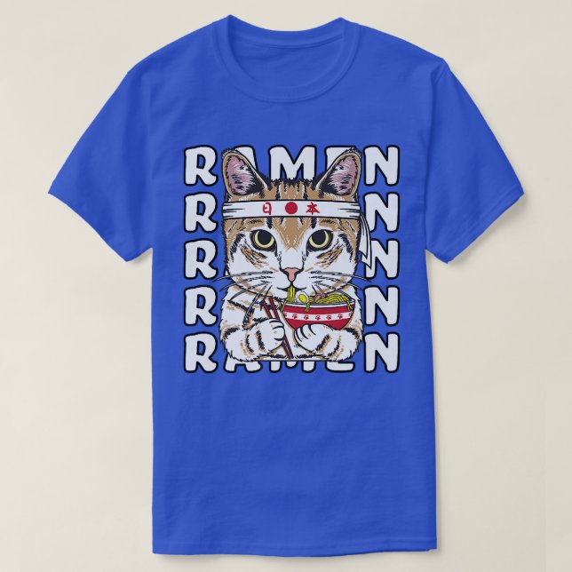 Ramen Cat Ninja  Anime Kawaii Japanese  T-Shirt (Design Front)