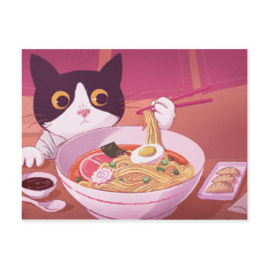 Ramen Cat Postcard
