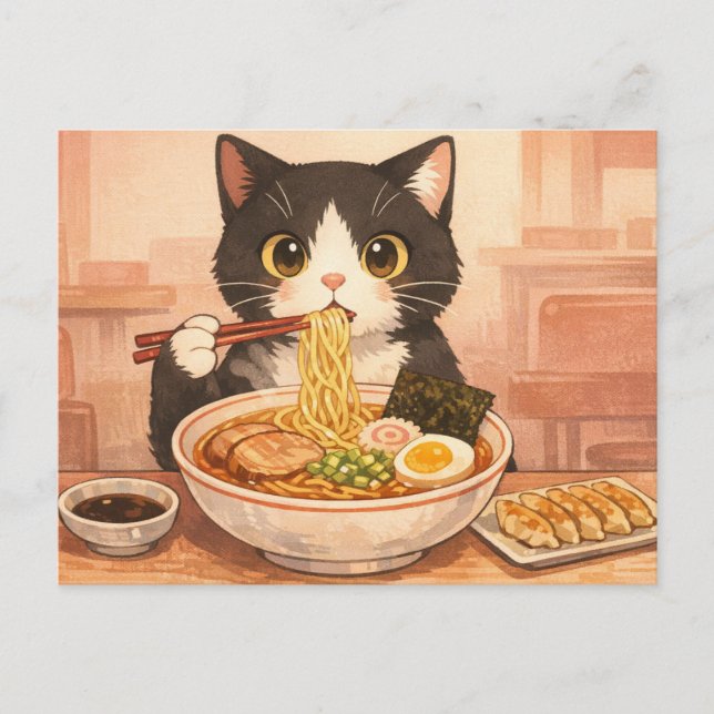 Ramen Cat Postcard (Front)