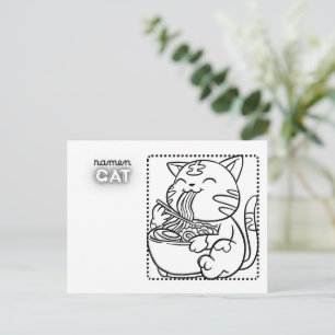 Ramen Cat Postcard * Coloring Page