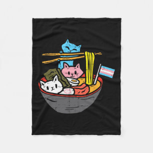 Ramen Cat Transgender Lgbt Trans Pride Janpanese N Fleece Blanket
