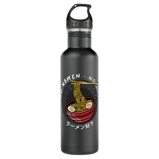 Ramen Club Team | No Ramen No Life Stainless Steel Water Bottle (Front)