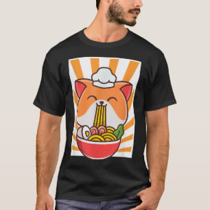 Ramen Cute Cat Kawaii Anime Japanese Food Lover Ne T-Shirt