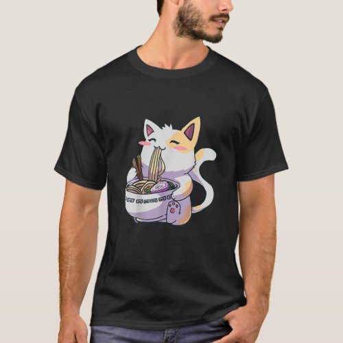 Ramen Cute Cat Kawaii Anime Japanese Holiday Xmas T_Shirt