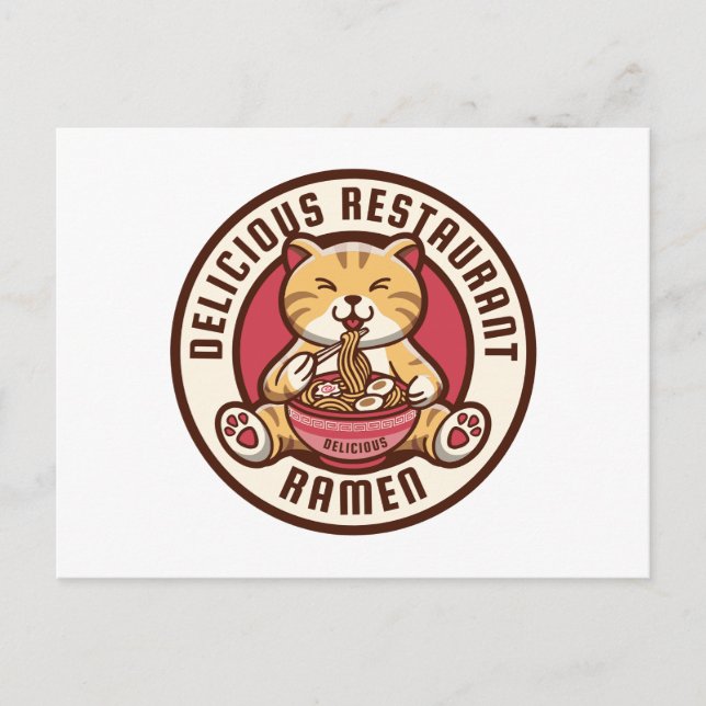 Ramen cute Cat Postcard (Front)