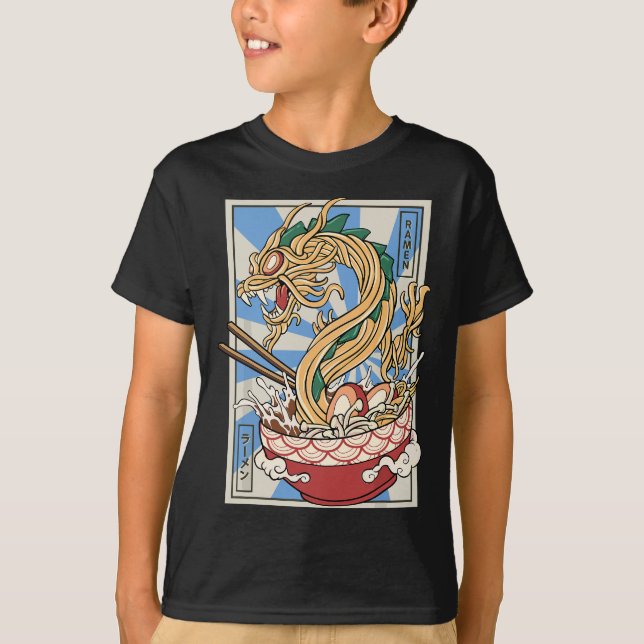 Ramen Dragon Japanese noodles soup T-Shirt (Front)
