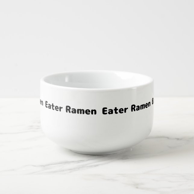 Ramen Eater - Black Writing Soup Mug (Front)