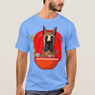 Ramen Great Dane Dog Kawaii Japanese Ramen Noodle  T-Shirt