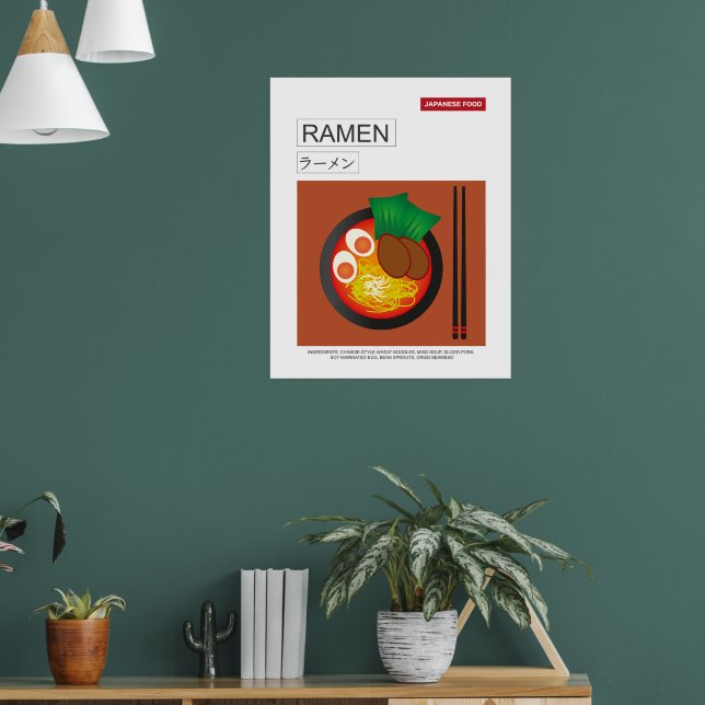 Ramen, Japanese Food, Vector Style Wall Art (Living Room 1)