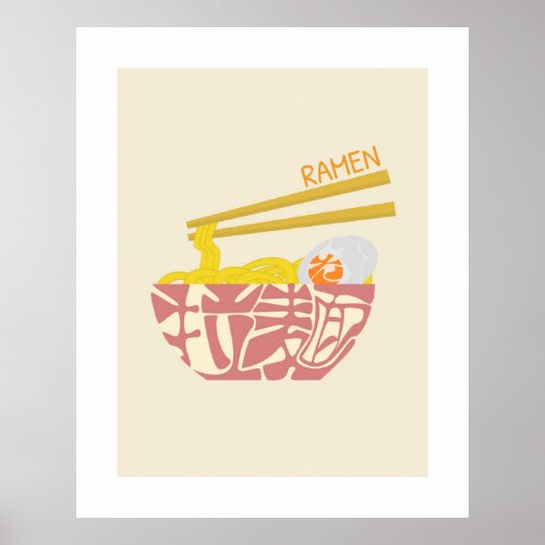 Ramen Japanese KanjiHiragana Word Wall Art